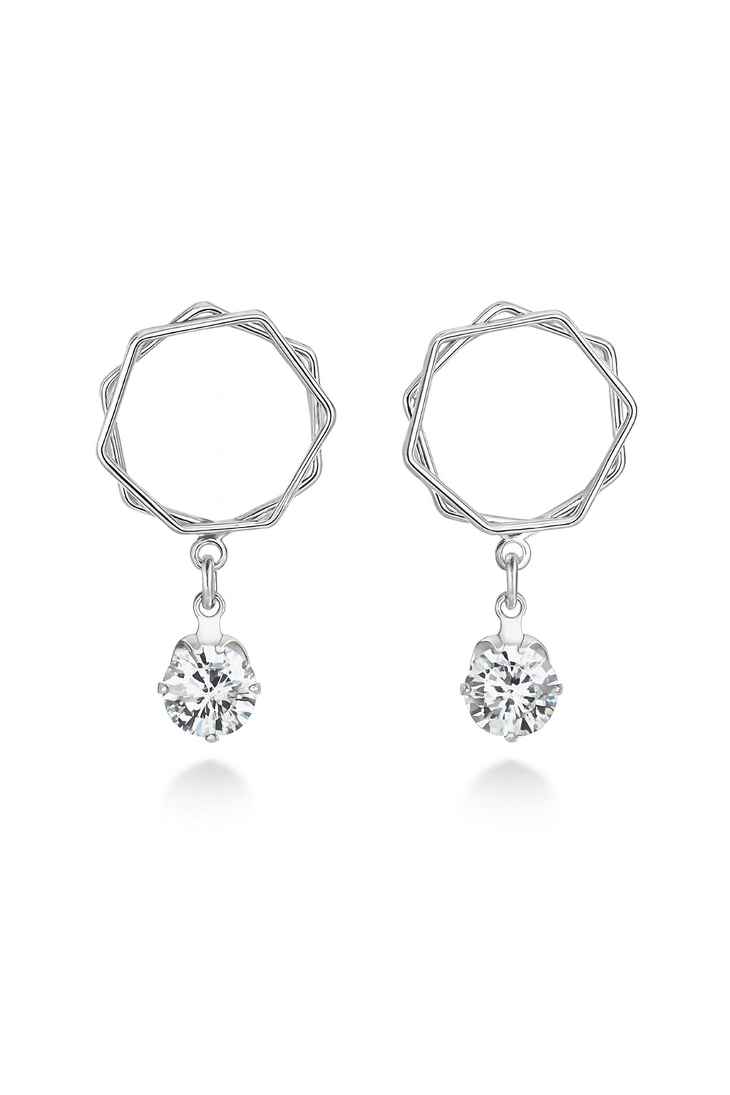 Elegant Geometric Drop Earrings with Sparkling Crystal